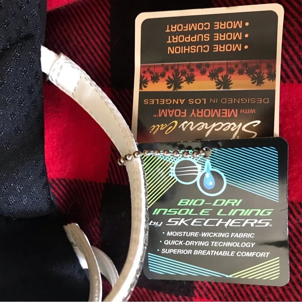 Skechers Memory Foam CALI Strappy Bling Sparkly Wedge Sandals NEW Size 9 39 - Picture 8 of 10